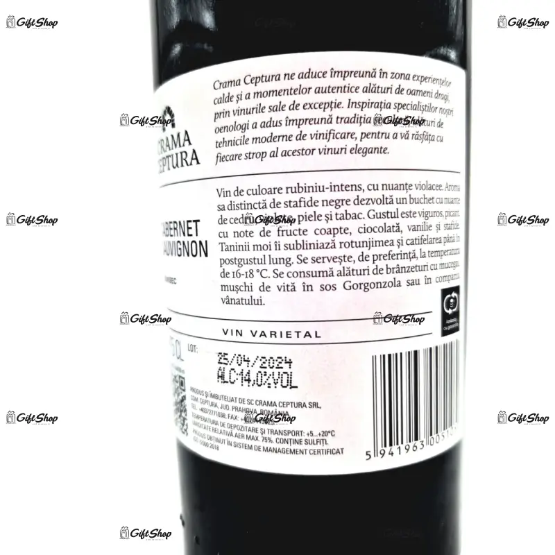 2000 este anul in care s-a nascut perfectiunea, editie limitata, vin rosu cabernet sauvignon, demisec, 750ml, 13.5% alcool